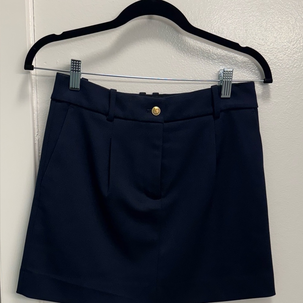 Woman's J Crew Collection trouser mini skirt in wool-twill blend